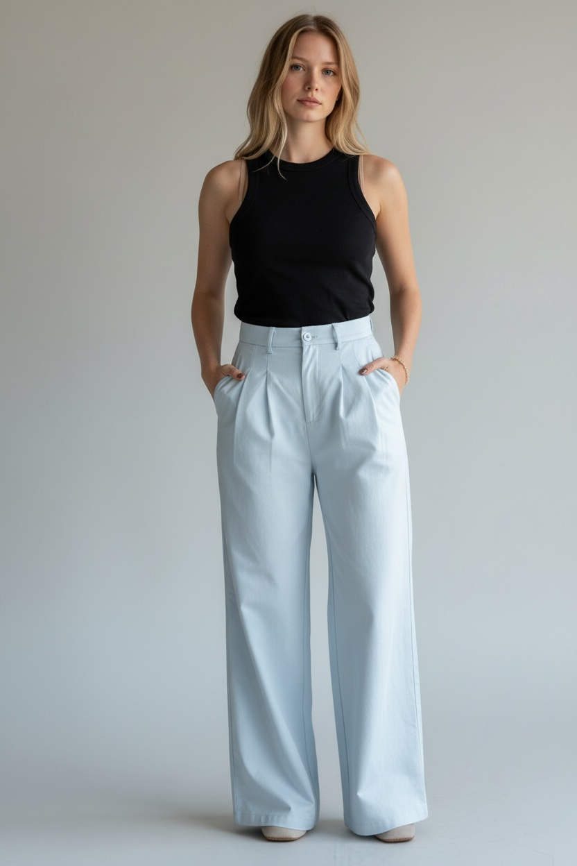 PANTALÓN HIGH WAIST BABY BLUE