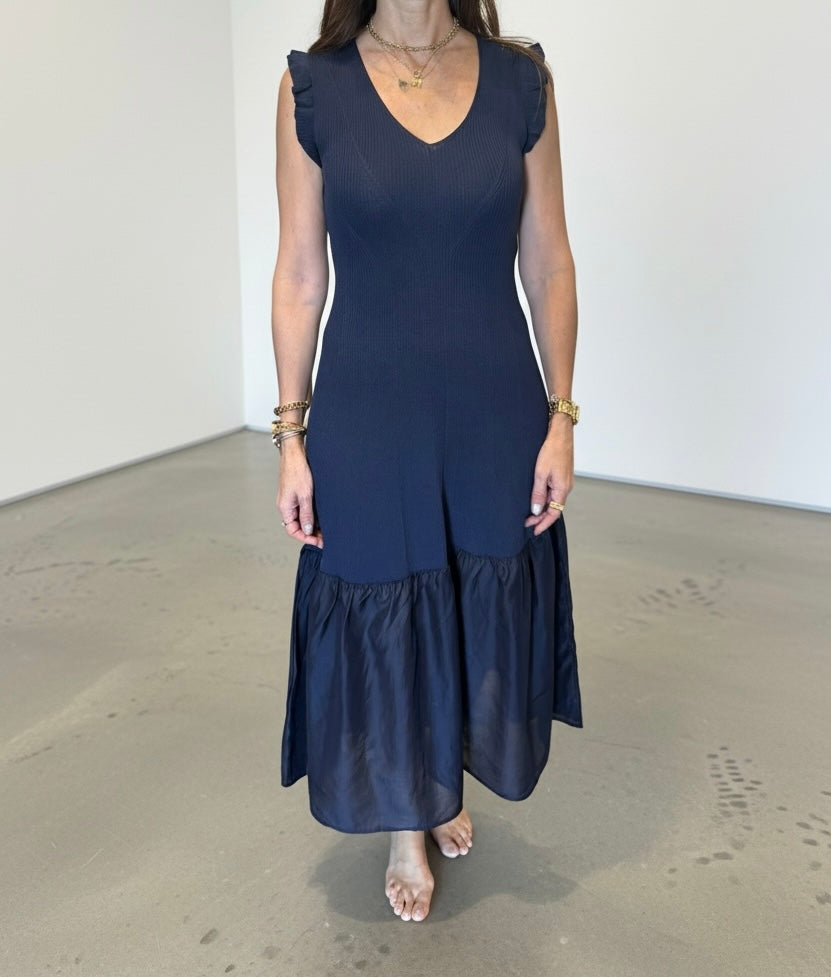 VESTIDO PUNTO CUELLO V NAVY