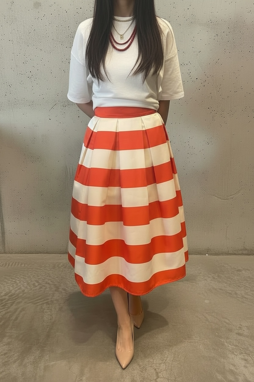 FALDA PLISADA COLOR BLOCK