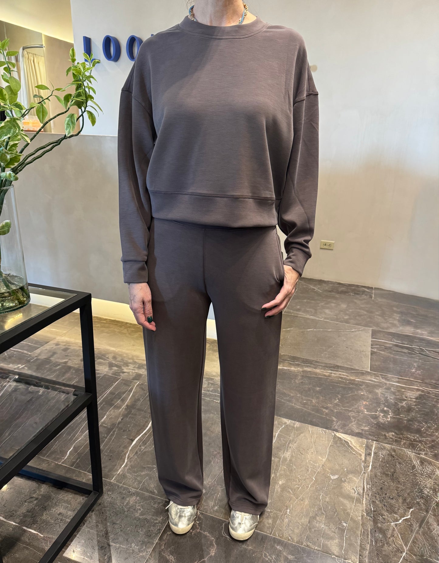 SUPER SOFT WIDE LEG PANTS WALNUT