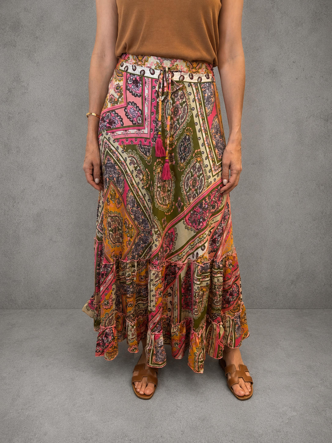 FALDA DE SEDA MULTI PRINT