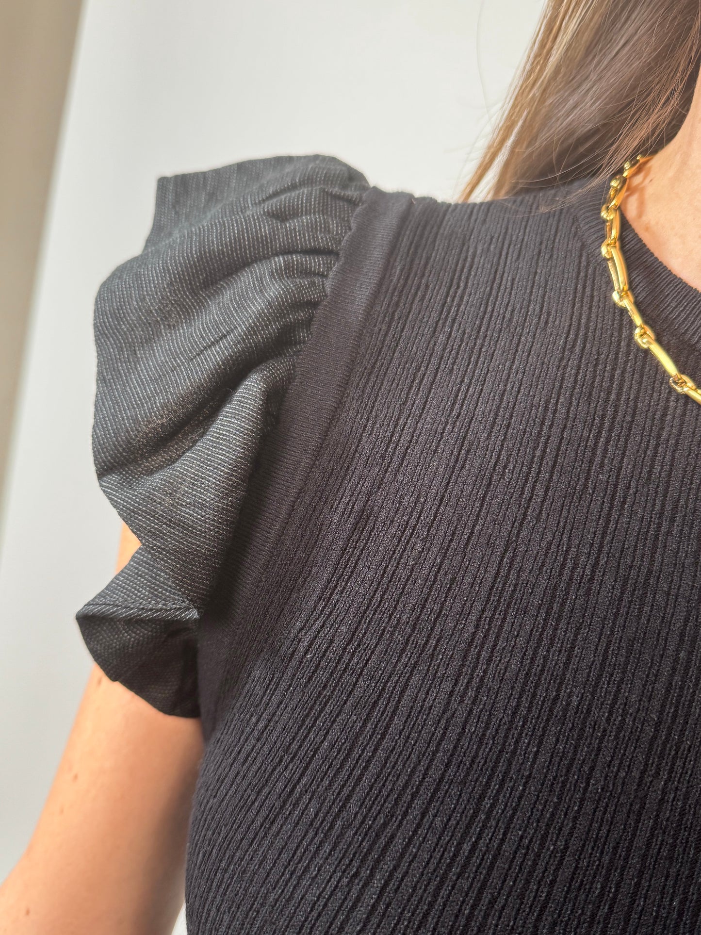 VESTIDO NEGRO CON TOP INTEGRADO TEJIDO