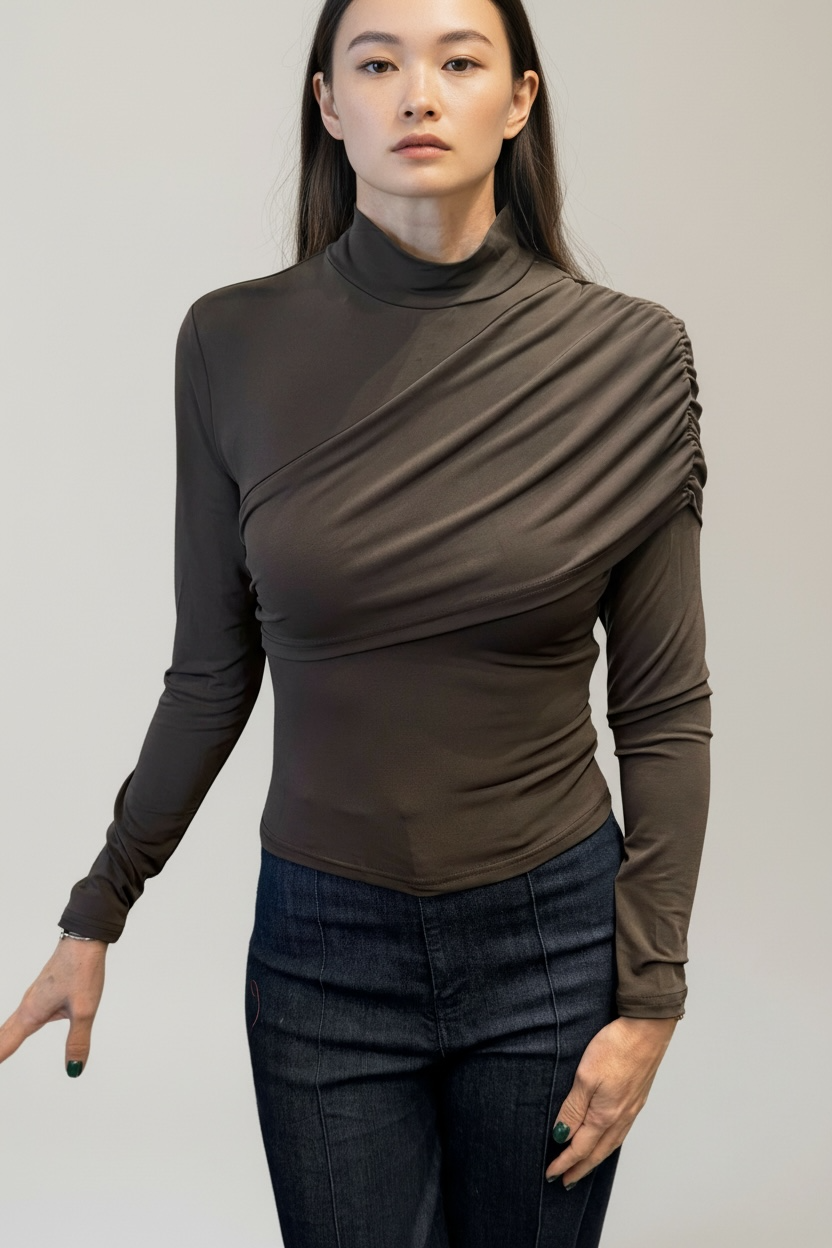 TOP MANGA LARGA ASIMÉTRICA