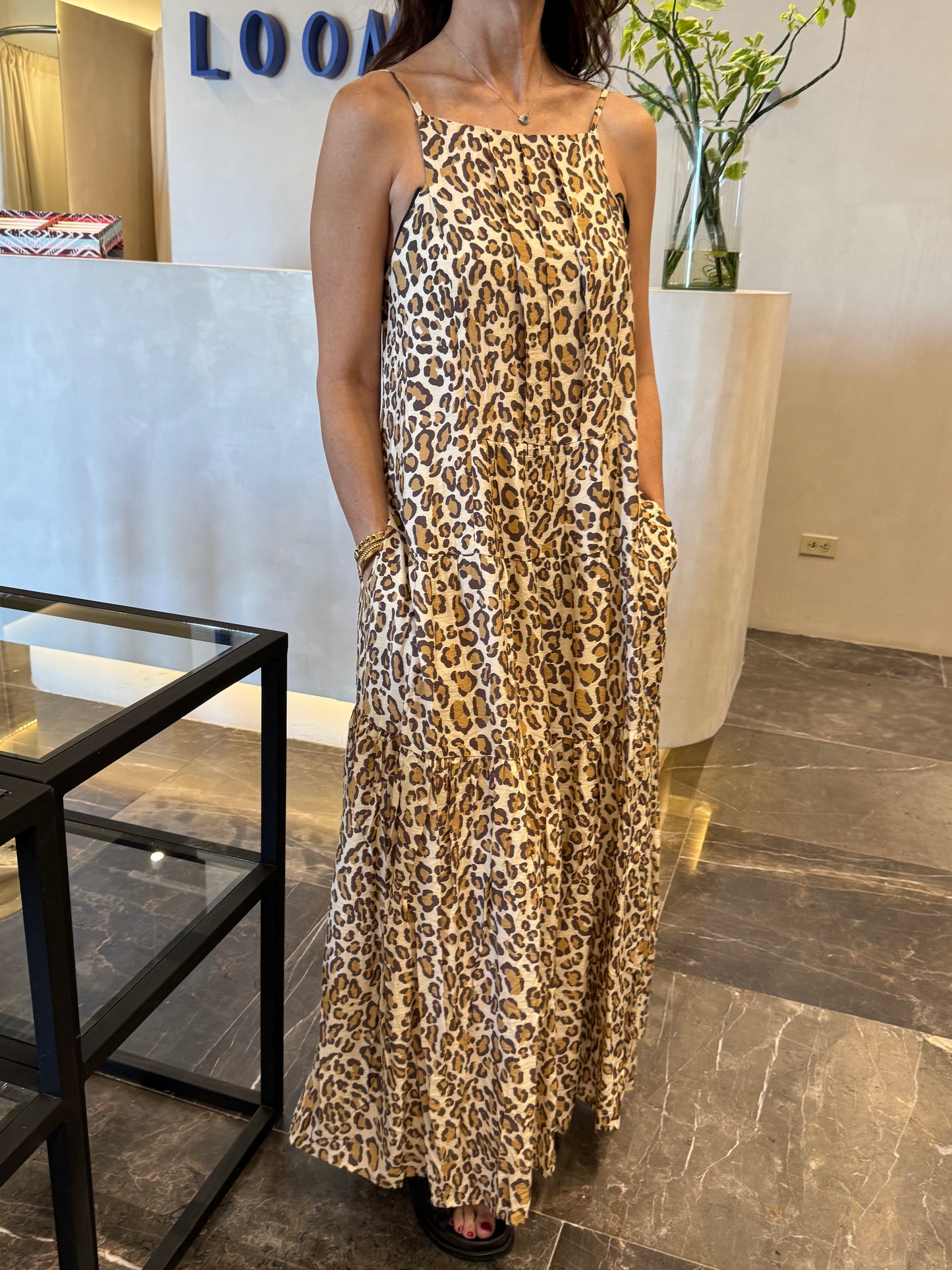 MAXI DRESS SEDA ANIMAL PRINT
