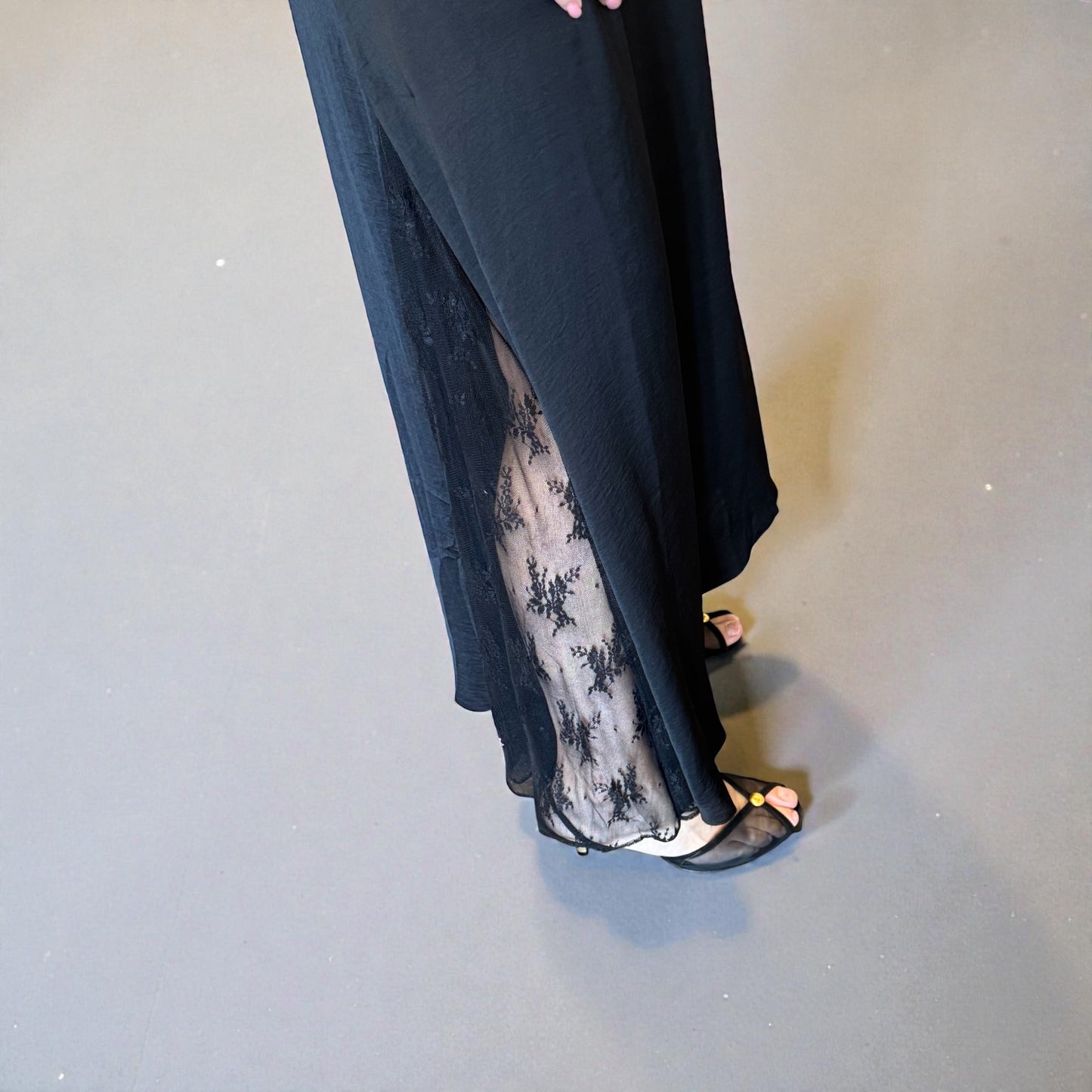 MAXI SKIRT SEDA CON ENCAJE