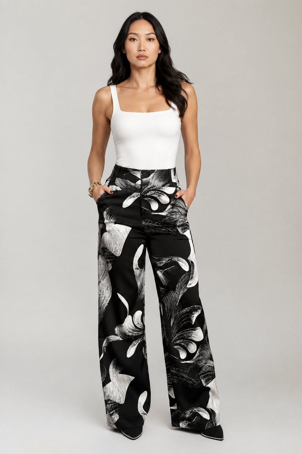 PANTALÓN ELEGANTE BLACK-WHITE