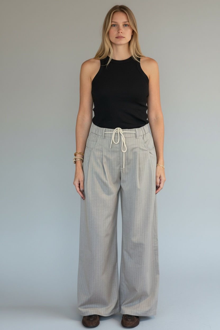 PANTALÓN A RAYAS CON AMARRE