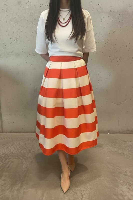 FALDA PLISADA COLOR BLOCK