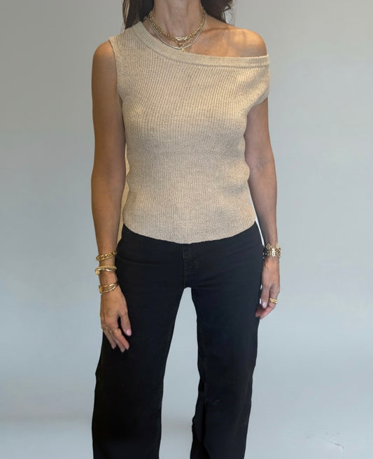 TOP HOMBRO CAÍDO LIGHT KHAKI