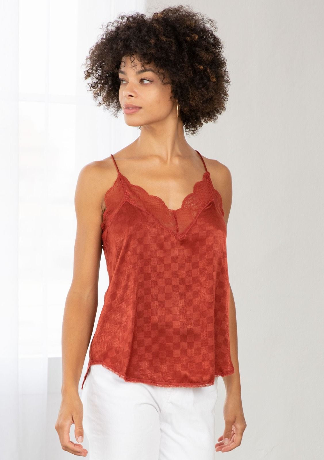 JACQUARD CAMI RUST