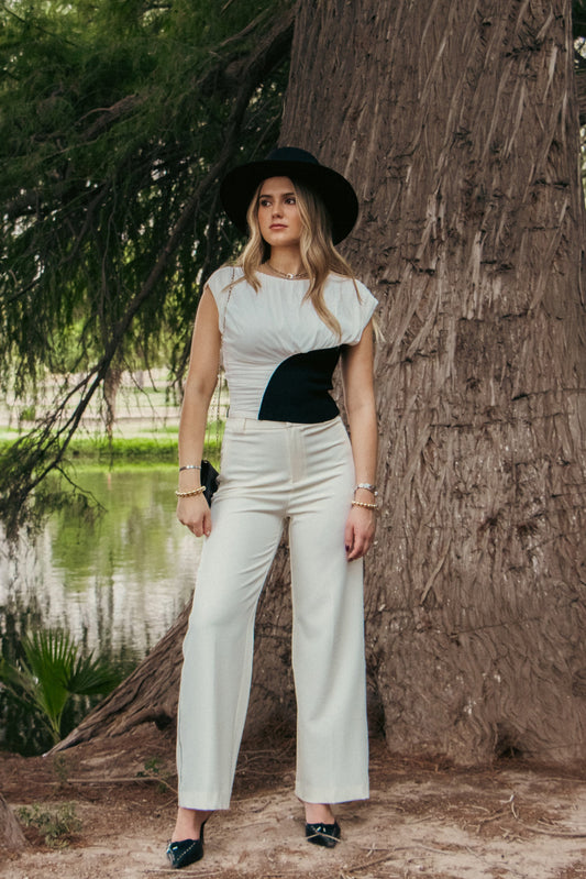 BLUSA MALLA MÁS COMBINADO EN PUNTO