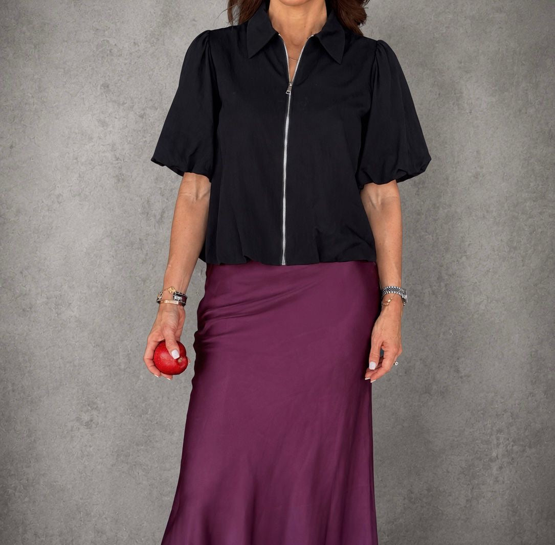 BLUSA BUBBLE CON CIERRE BLACK