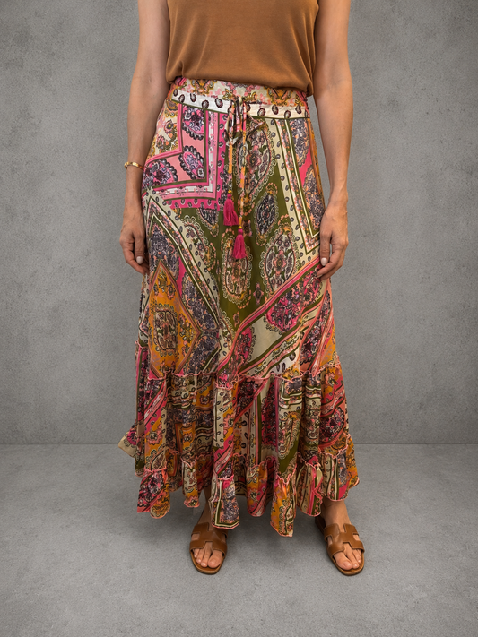 FALDA DE SEDA MULTI PRINT