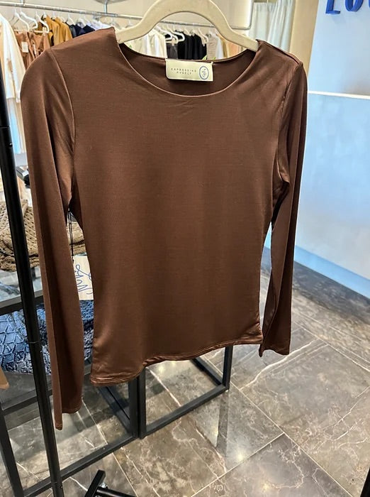 BLUSA DOUBLE SKIN COFFE
