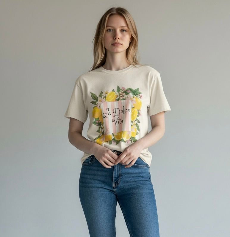 TSHIRT LA DOLCE VITA CREAM