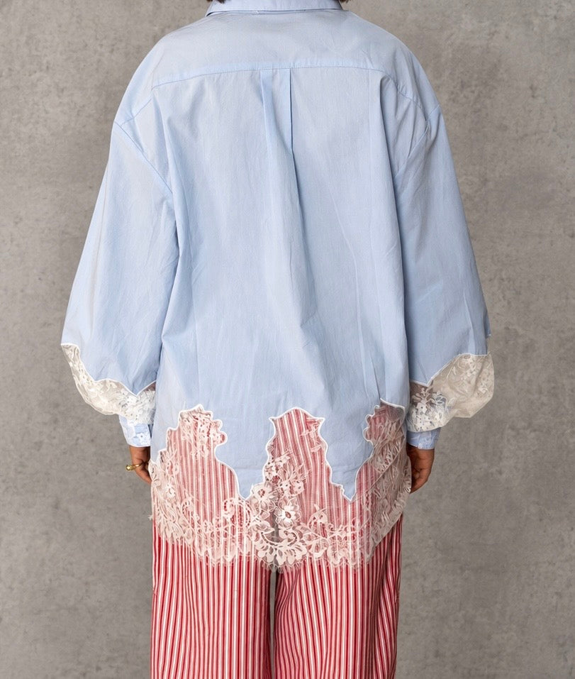 CAMISA BOTONES COM DETALLE DE ENCAJE SKY