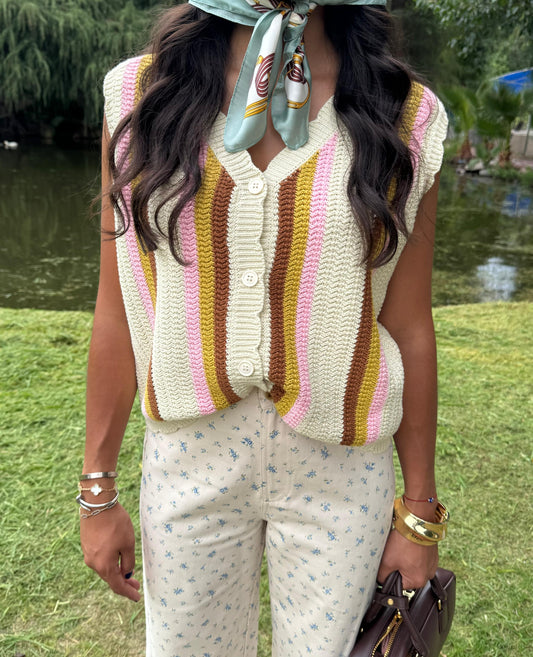 BLUSA CHALECO A RAYAS