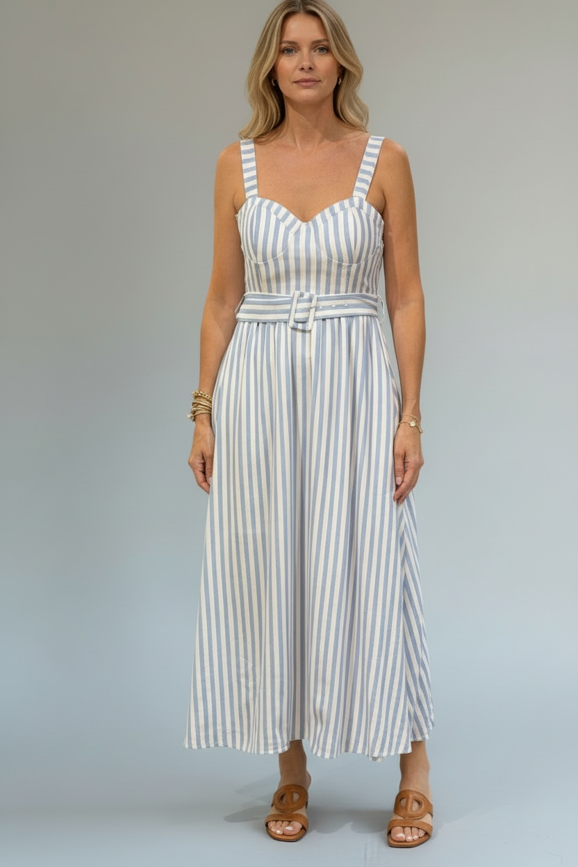 VESTIDO A RAYAS CON COPA