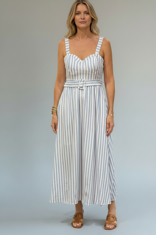 VESTIDO A RAYAS CON COPA