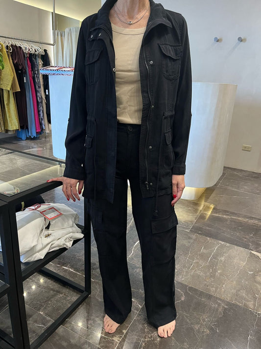 SET ANORAK JACKET AND HIGH RISE ANKLE WIDE CARGO PANTS