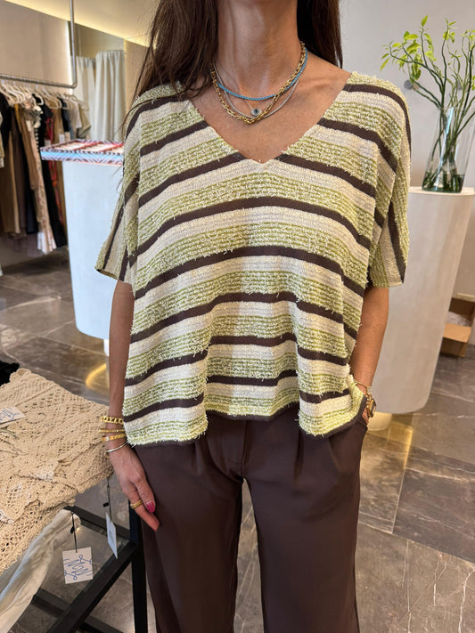BLUSA A RAYAS AVOCADO MULTI
