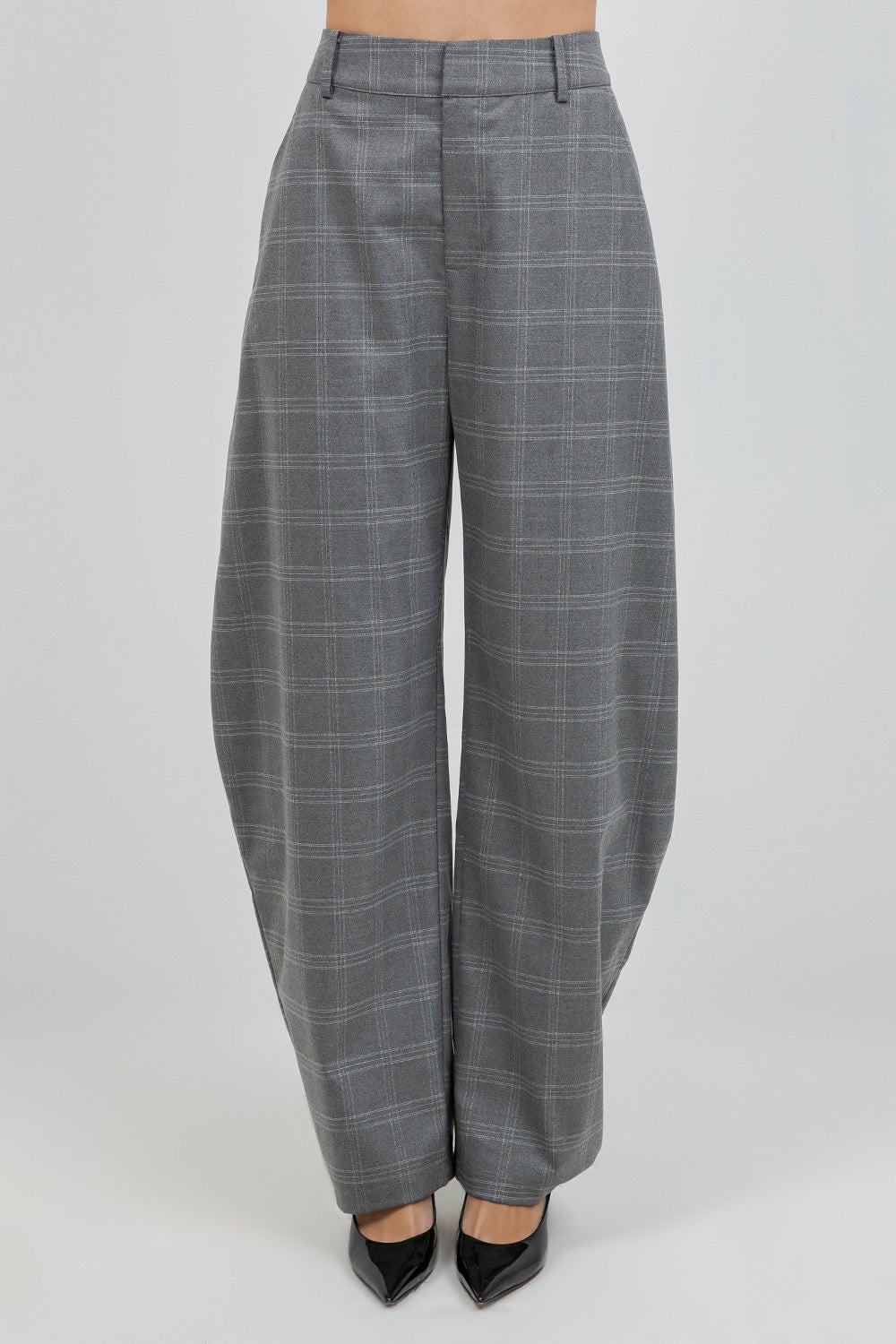 PANTALON DE VESTIR BARREL A CUADROS