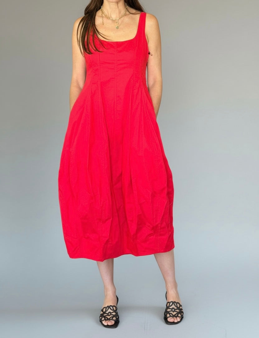 VESTIDO ROJO TIPO GLOBO
