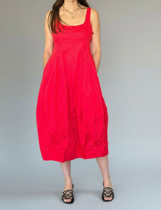VESTIDO ROJO TIPO GLOBO