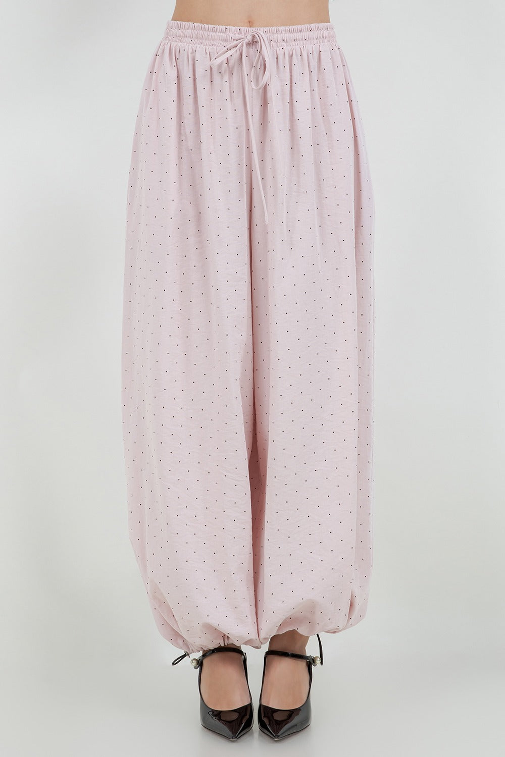 PANTALON POLKA DOT ESTILO GLOBO BABY PINK