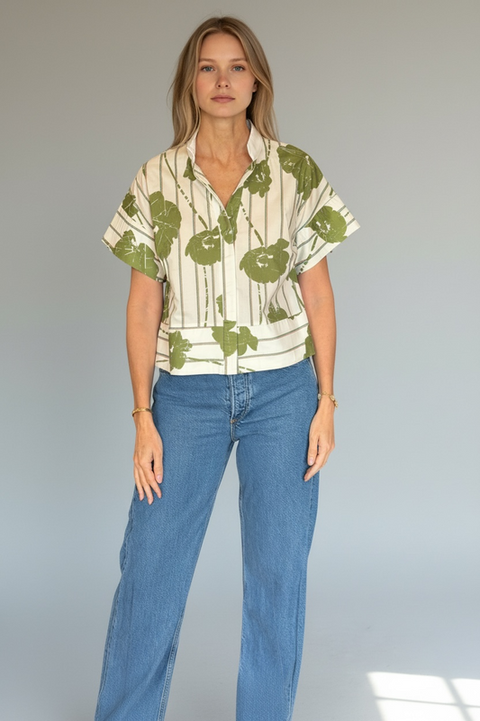 BLUSA CON PRINT VERDE