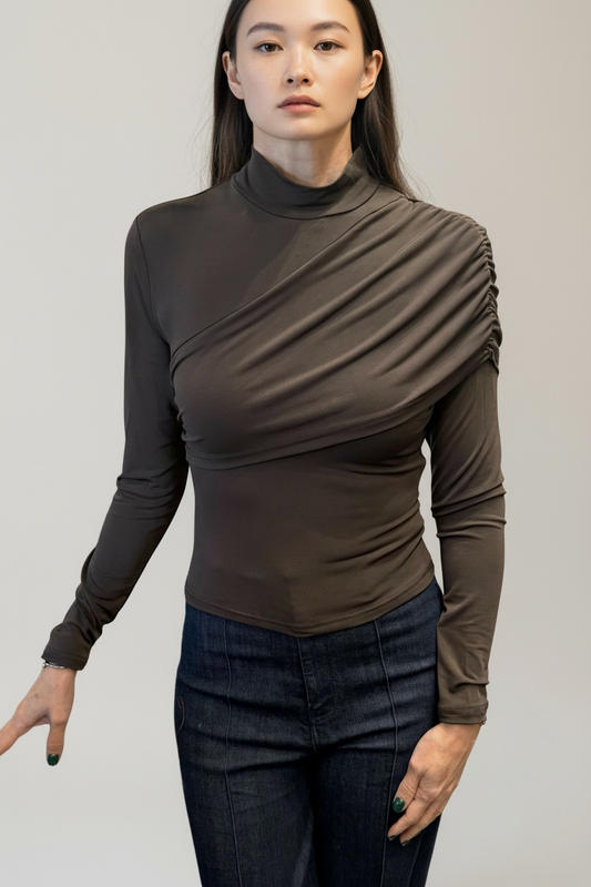 TOP MANGA LARGA ASIMÉTRICA