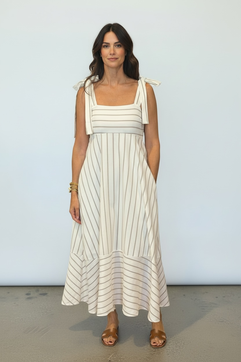 VESTIDO PRINT RAYAS BROWN
