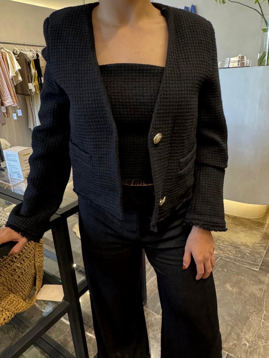 SET BLAZER CON TOP BOTONES DORADOS