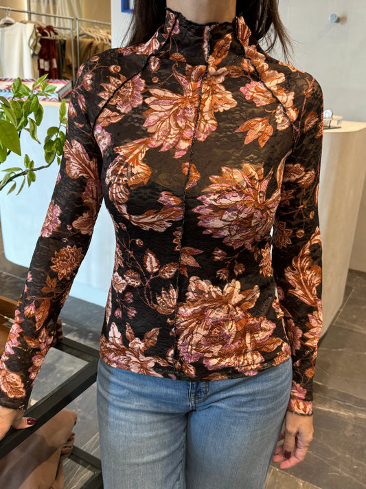 BLUSA ENCAJE CON FLORES