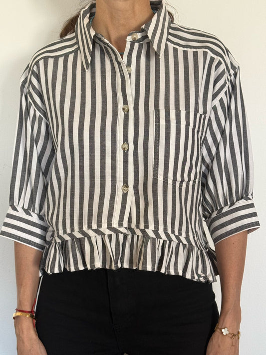 CAMISA A RAYAS CON DETALLE OLÁN