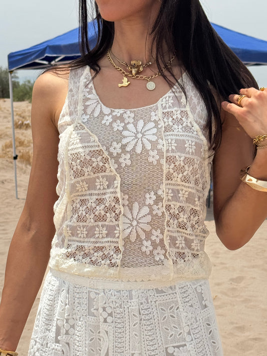 TOP ENCAJE BLANCO