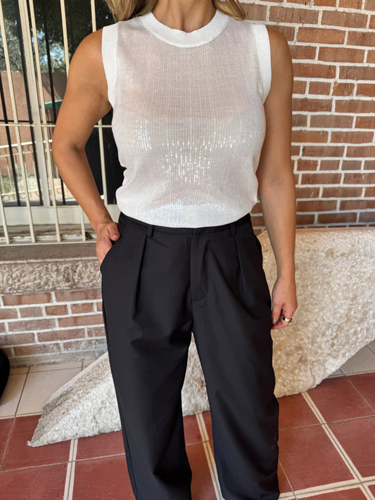 TOP CON LENTEJUELA WHITE