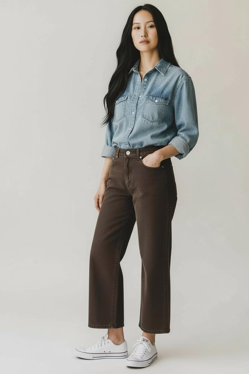 CROPPED WIDE LEG JEANS