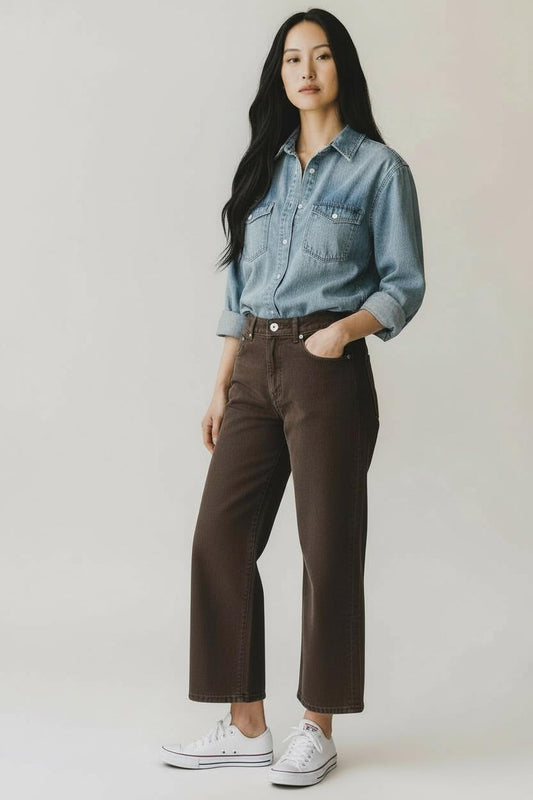 CROPPED WIDE LEG JEANS