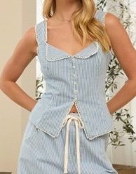 BLUSA DENIM/WHITE