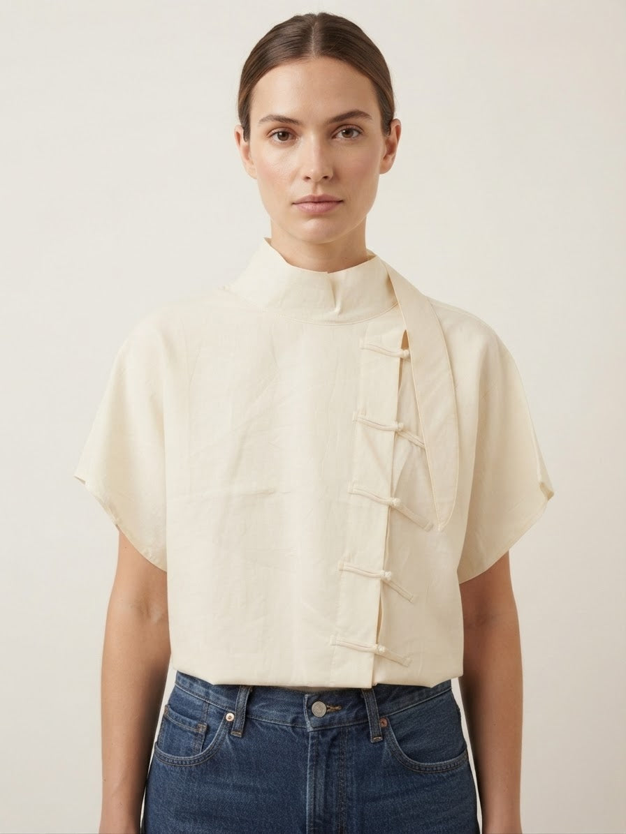 BLUSA CUELLO MANDARÍN YELLOW
