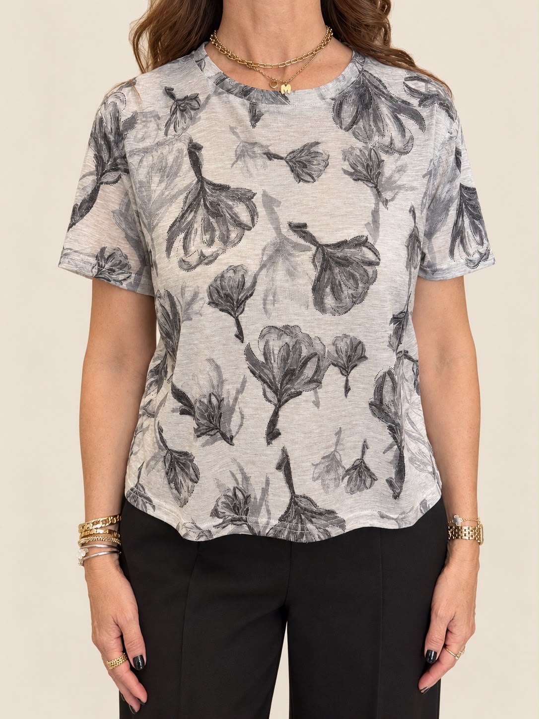 BLUSA FLORAL DE PUNTO